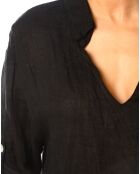 Blouse 100% Lin Jacinthe noire
