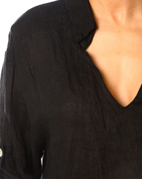 Blouse 100% Lin Jacinthe noire