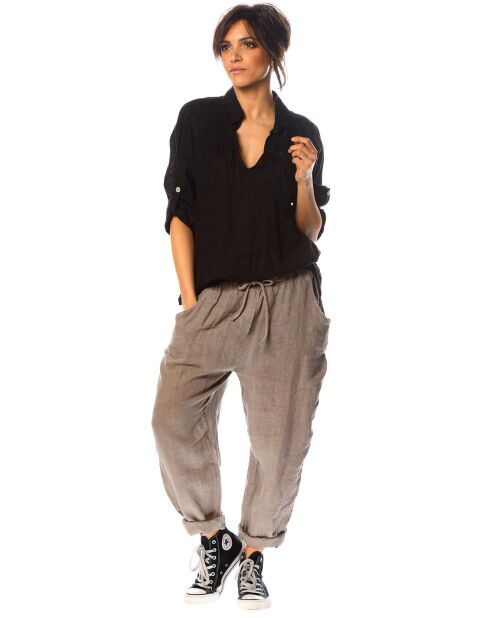 Blouse 100% Lin Jacinthe noire