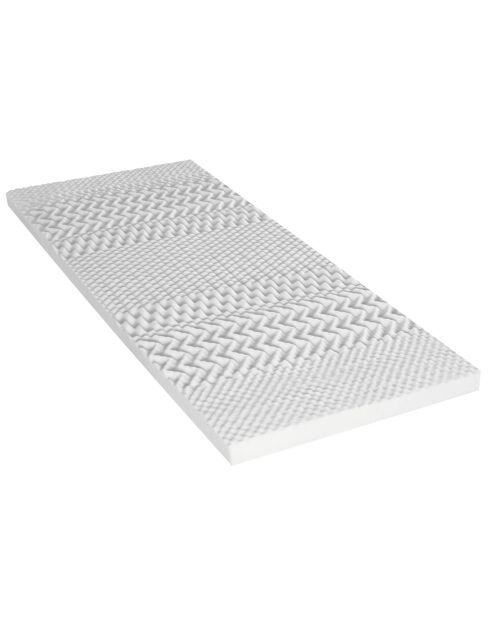 Surmatelas Mousse à cellules ouverte avec 7 Zones de Confort blanc - 90x190 cm
