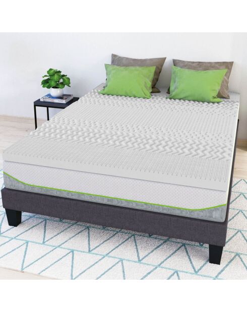 Surmatelas Mousse à cellules ouverte avec 7 Zones de Confort blanc - 160x200 cm
