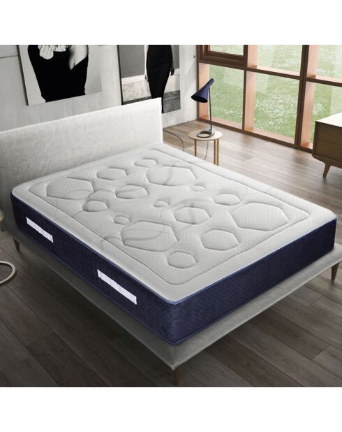 Ensemble Matelas Ressorts Dolce Vita  + Sommier Kit blanc/bleu/gris - 180x200 cm