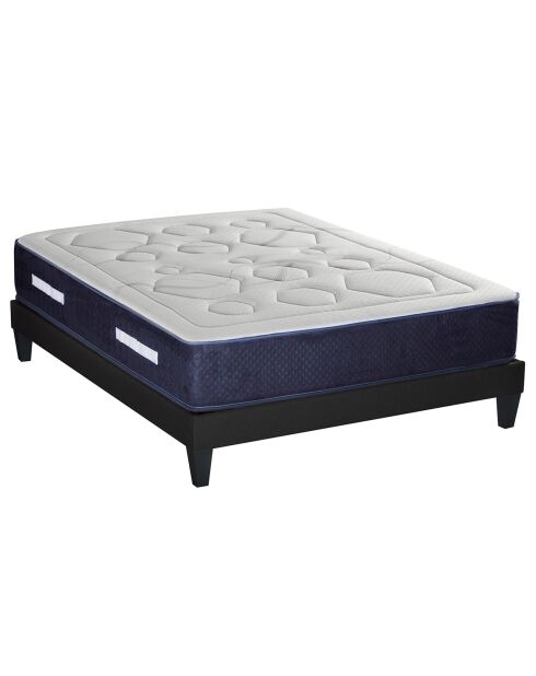 Ensemble Matelas Ressorts Dolce Vita  + Sommier Kit blanc/bleu/gris - 160x200 cm