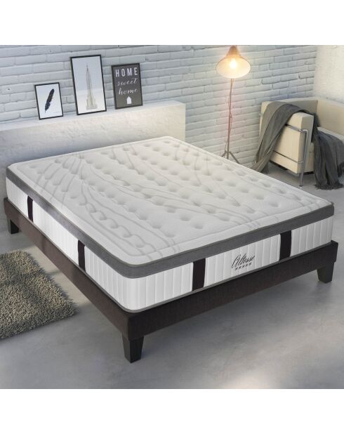 Altesse traagschuimmatrasset + boxspringset wit/grijs - 180x200 cm