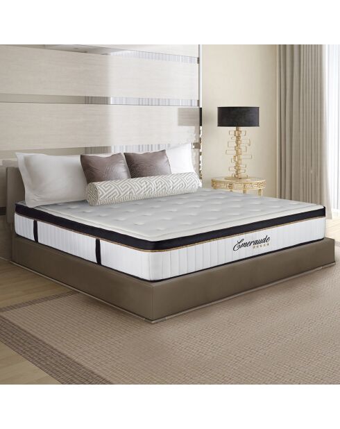 Emerald Memory Foam Matratzenset + Boxspring-Set weiß/blau/grau - 180x200 cm