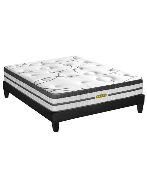 Ensemble Matelas Ressorts Ensachés Concorde + Sommier Kit blanc/gris - 180x200 cm