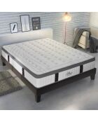 Altesse traagschuimmatrasset + boxspringset wit/grijs - 140x200 cm