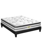 Ensemble Matelas Ressorts Ensachés Concorde + Sommier Kit blanc/gris - 160x200 cm