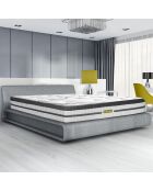 Ensemble Matelas Ressorts Ensachés Concorde + Sommier Kit blanc/gris - 160x200 cm