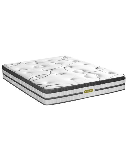 Ensemble Matelas Ressorts Ensachés Concorde + Sommier Kit blanc/gris - 160x200 cm