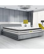 Ensemble Matelas Ressorts Ensachés Concorde + Sommier Kit blanc/gris - 140x200 cm