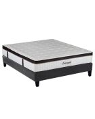 Ensemble Matelas Mémoire de Forme Emeraude + Sommier Kit blanc/bleu/gris - 140x200 cm