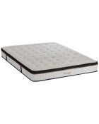 Ensemble Matelas Mémoire de Forme Emeraude + Sommier Kit blanc/bleu/gris - 140x200 cm