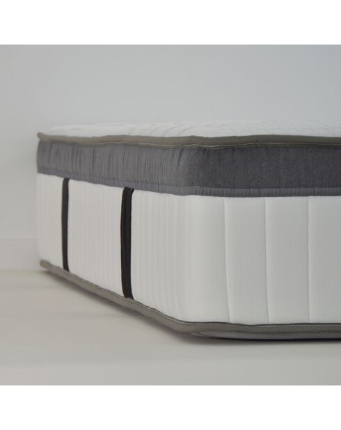 Ensemble Matelas Mémoire de Forme Altesse + Sommier Kit blanc/gris - 90x190 cm