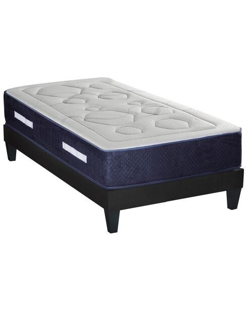 Ensemble Matelas Ressorts Dolce Vita  + Sommier Kit blanc/bleu/gris - 90x200 cm