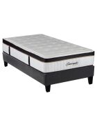 Ensemble Matelas Mémoire de Forme Emeraude + Sommier Kit blanc/bleu/gris - 90x200 cm