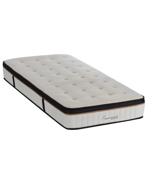 Ensemble Matelas Mémoire de Forme Emeraude + Sommier Kit blanc/bleu/gris - 90x200 cm