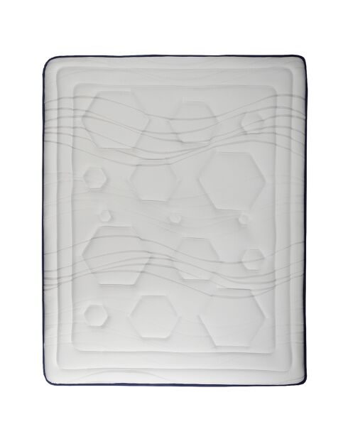 Matelas Dolce Vita Ressorts Ensachés + Mémoire de Forme blanc/bleu - 90x190 cm