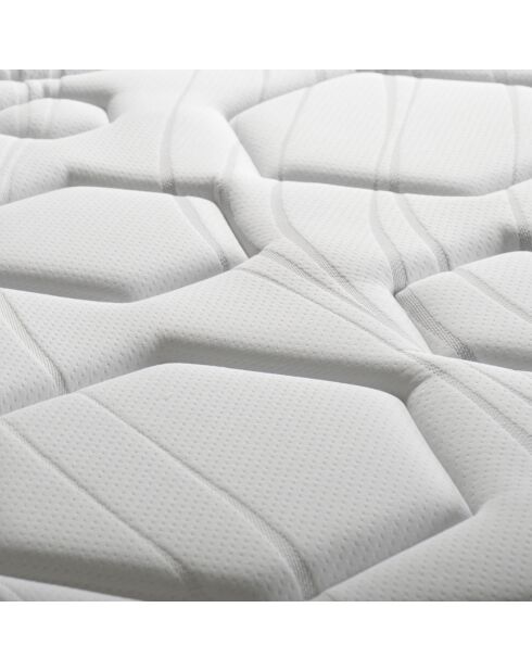 Matelas Dolce Vita Ressorts Ensachés + Mémoire de Forme blanc/bleu - 90x200 cm