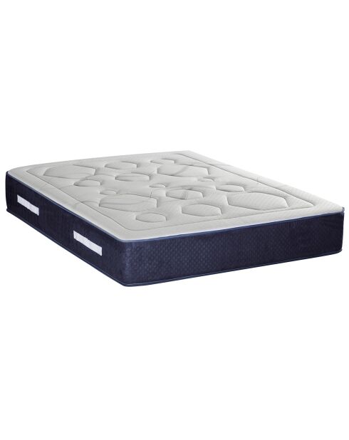 Matelas Dolce Vita Ressorts Ensachés + Mémoire de Forme blanc/bleu - 180x200 cm