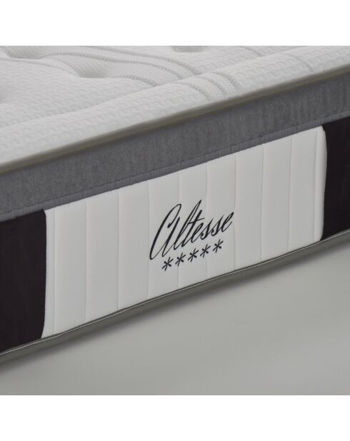 Matelas Altesse Mémoire de Forme + Mousse HD blanc/gris - 140x200 cm