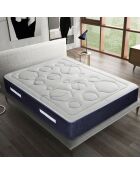 Matelas Dolce Vita Ressorts Ensachés + Mémoire de Forme blanc/bleu - 140x200 cm