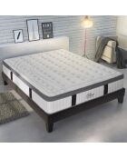 Matelas Altesse Mémoire de Forme + Mousse HD blanc/gris - 90x200 cm
