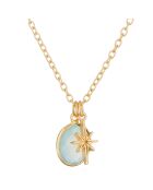 Kleine Chalcedon-Sternkette aus vergoldetem Messing