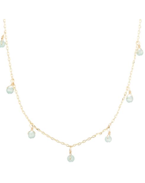 Collier Lisa Aventurine en laiton doré