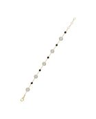 Bracelet Neela Pierre de Lune & Onyx en laiton doré
