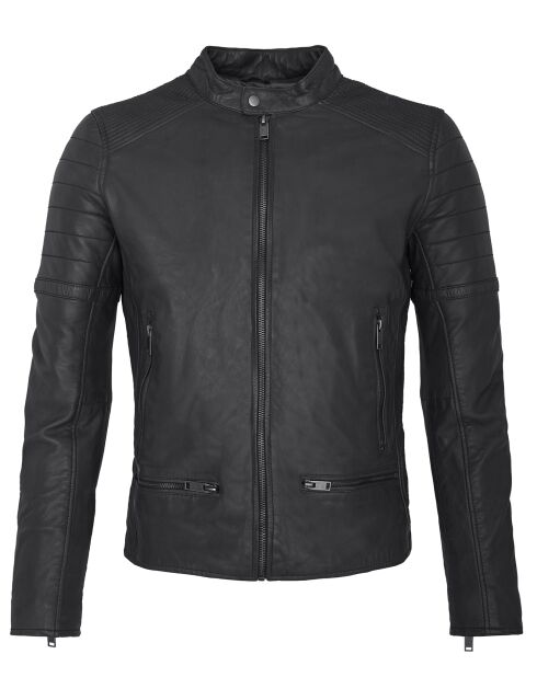 Veste en Cuir Charles noire