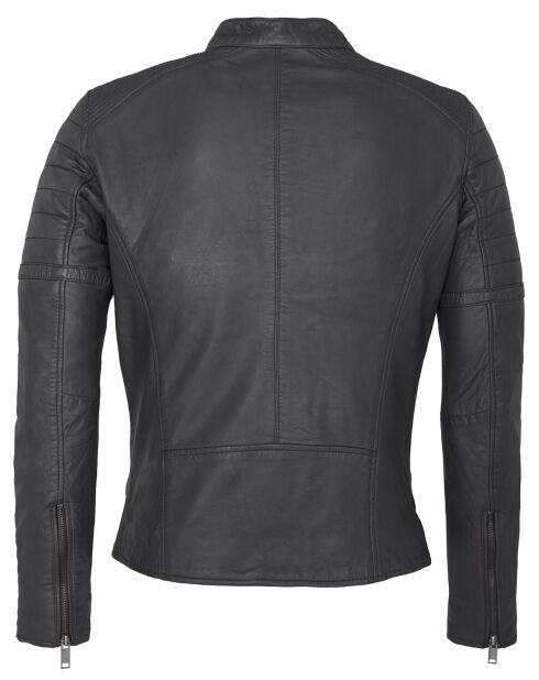 Veste en Cuir Charles noire