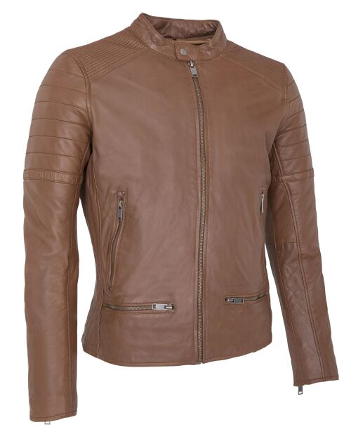 Veste en Cuir Charles cognac