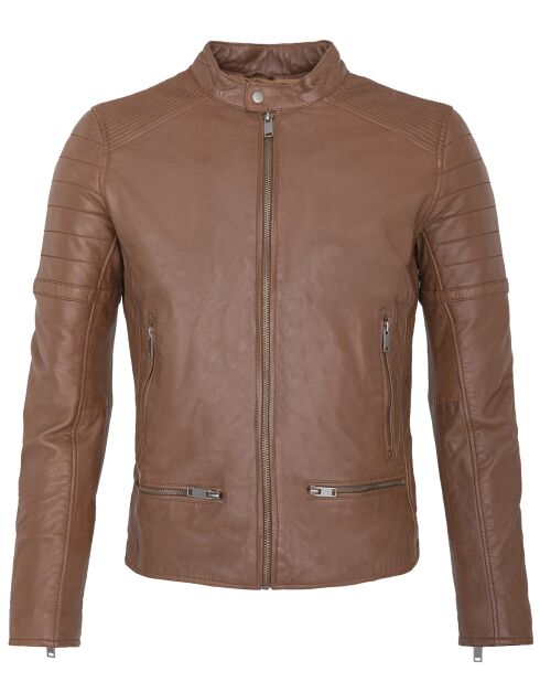 Veste en Cuir Charles cognac