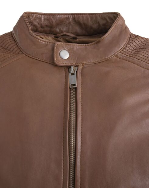 Veste en Cuir Charles cognac