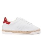 Baskets espadrilles en Cuir Lancry Glitter blanc/rouge