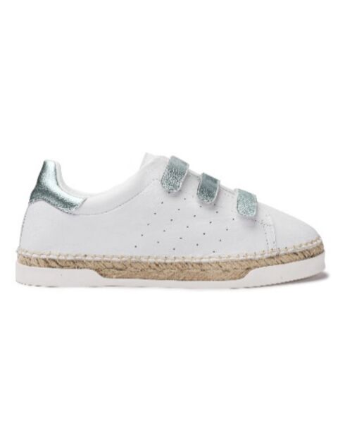 Baskets espadrilles en Cuir Lancry Scratch blanc/bleu