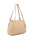 Yda nude leren schoudertas - 30x24x13 cm
