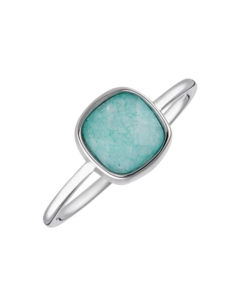 Bague Ella Amazonite en laiton argenté