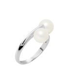 Bague Toi & Moi Argent Perles d'Eau Douce blanches