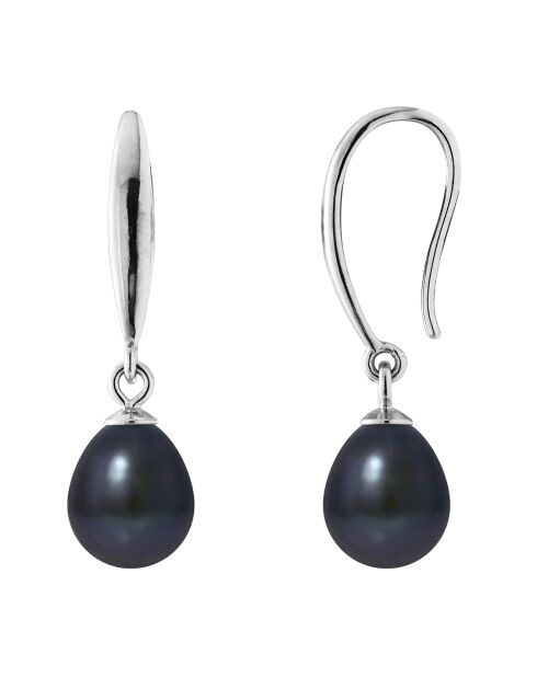 Boucles d'oreilles Argent Perles d'Eau Douce noires