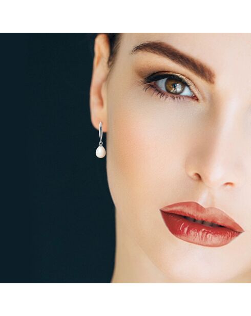 Boucles d'oreilles Argent Perles d'Eau Douce blanches