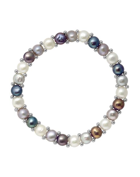 Bracelet Acier Perles d'Eau Douce multicolores