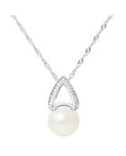 Halskette aus weißem Süßwasserperlen-Silber