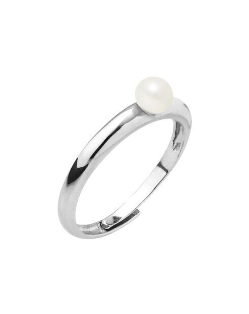 Verstelbare ringarmband Mini Silver White Freshwater Pearl