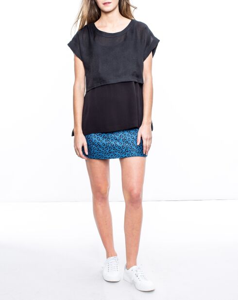 T-Shirt Toledo bi-matière noir