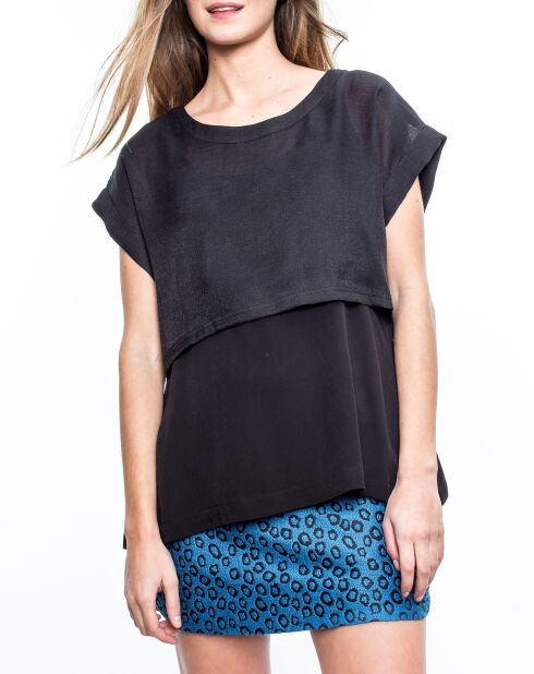 T-Shirt Toledo bi-matière noir