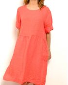 Robe 100% Lin Billie corail