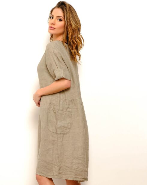 Robe 100% Lin Billie taupe