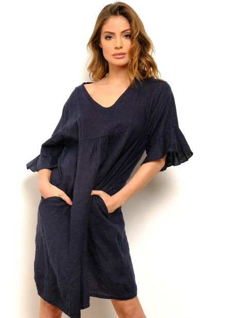 Robe 100% Lin Daphne marine